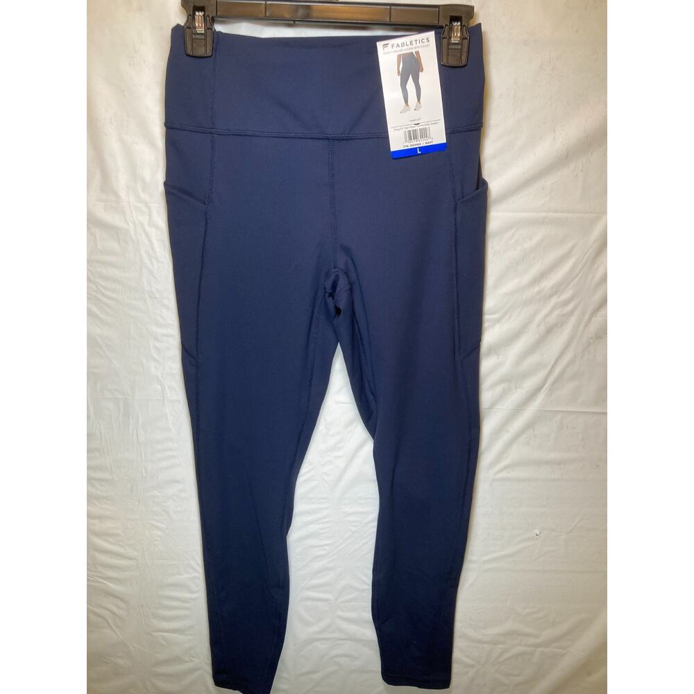 Fabletics Women's Oasis Pureluxe High Waist With Pockets Legging, Navy, Size L